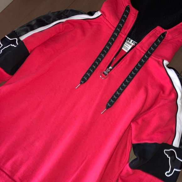 VS PINK XS Campus Sherpa Lined Tunic Pullover - Picture 2 of 8